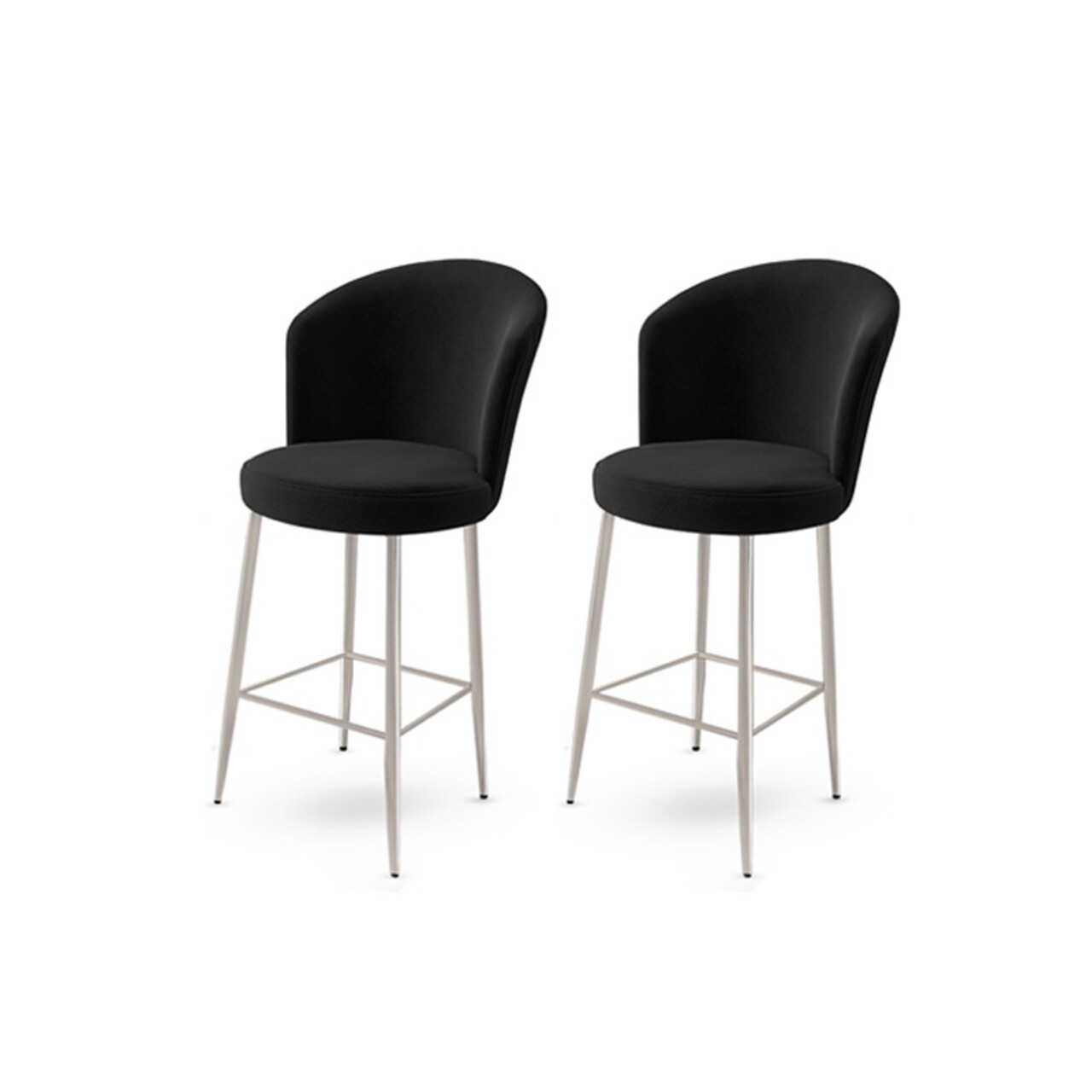 Set scaun de bar (2 bucăți), Hanah Home, Alte, Negru / Crom - imagine 3